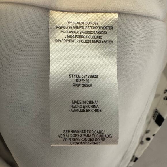 Pippa & Julie Girls Dress Size 10 White Black Geo Print Sleeveless Party - Picture 4 of 6